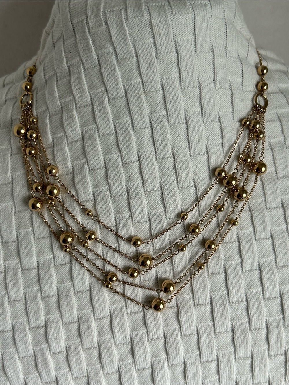 Lauren Ralph Lauren Gold Multi-Strand Beaded Necklace
